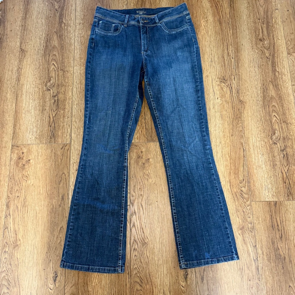 Riders by Lee Womens Size 12L Midrise Bootcut Jeans Dark Wash Stretch Denim